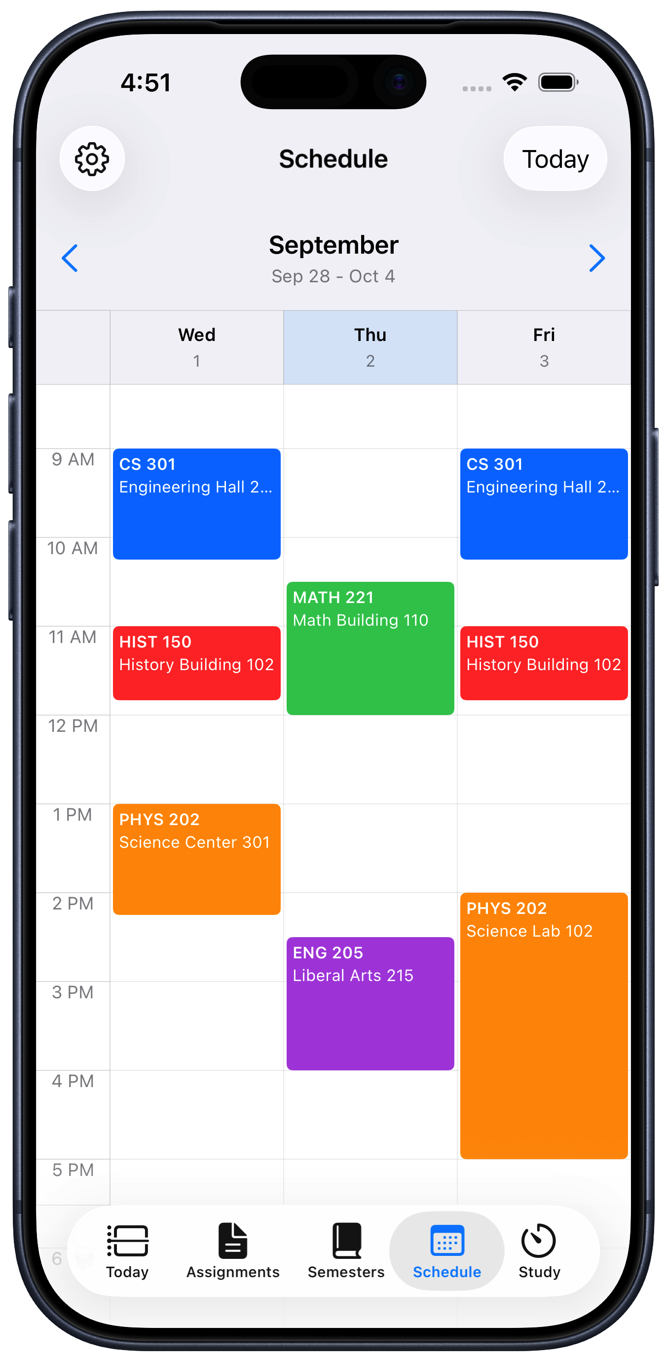StudyKit Schedule View